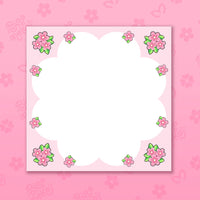 Pink Flowers Memo Pad