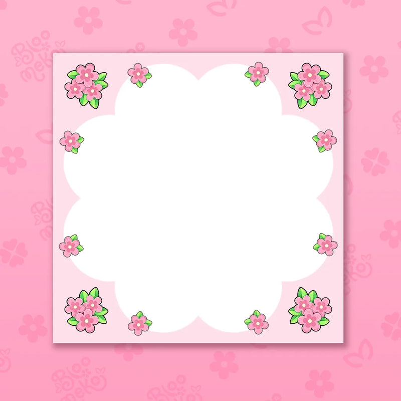 Pink Flowers Memo Pad