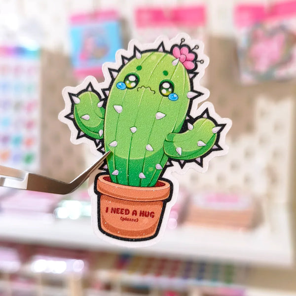 I Need a Hug Cactus sticker