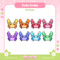 8 Cute Crabs Badges for Twitch | Sea Creatures| Sub & Bit Badges