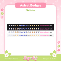 15 Astral Badges for Twitch (blue and yellow) | Cosmic | Celestial | Stars | Cute Sub & Bit Badges