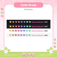 8 Cute Orcas Badges for Twitch | Sea Creatures| Sub & Bit Badges