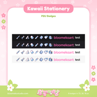 8 Kawaii Stationery Badges for Twitch (blue) | Cute Sub & Bit Badges
