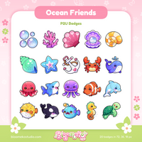 20 Ocean Badges for Twitch | Sea Creatures | Cute Animals | Sub & Bit Badges