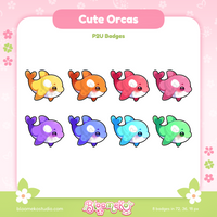 8 Cute Orcas Badges for Twitch | Sea Creatures| Sub & Bit Badges