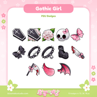 13 Gothic Badges for Twitch | Dark | Demon Girl | Sub & Bit Badges