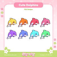 8 Cute Dolphins Badges for Twitch | Sea Creatures| Sub & Bit Badges